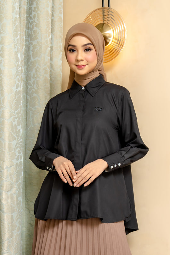 Kemeja Lucy Charcoal