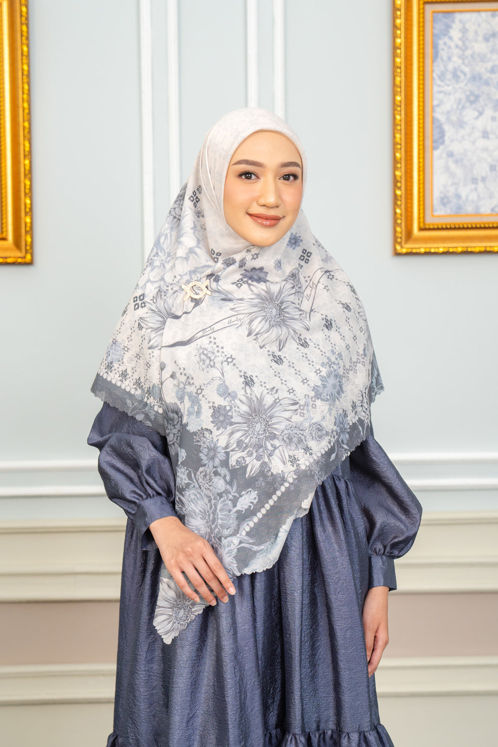 Kananta Scarf Syar'i Charcoal Frost