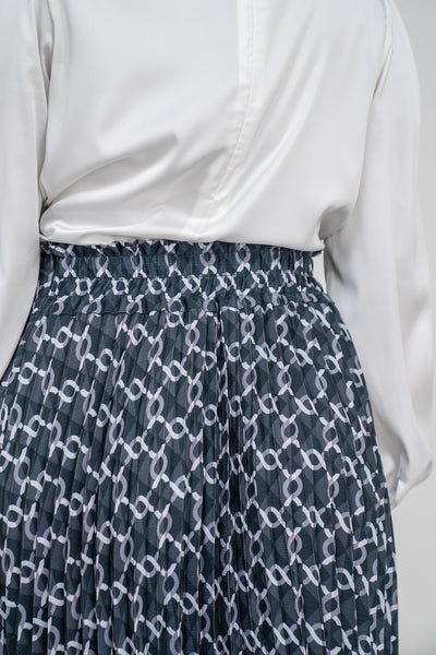 Monogram Pleated Skirt Licorice