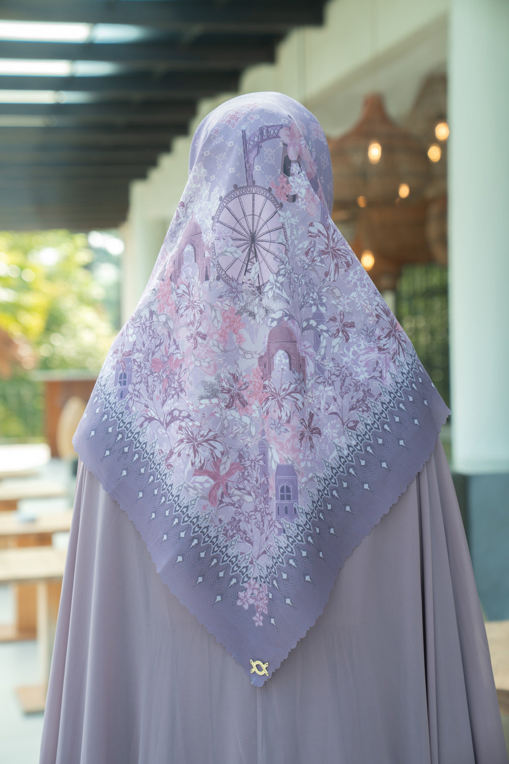 Cassia Scarf Syar'i Viola - Wearing Klamby