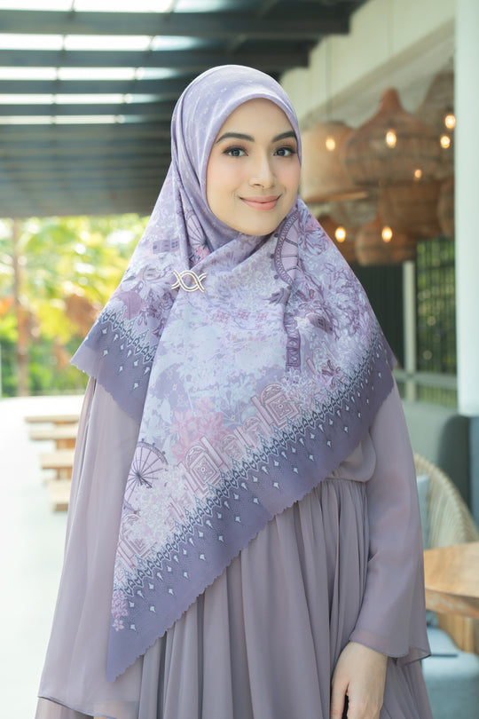 Cassia Scarf Syar'i Viola - Wearing Klamby