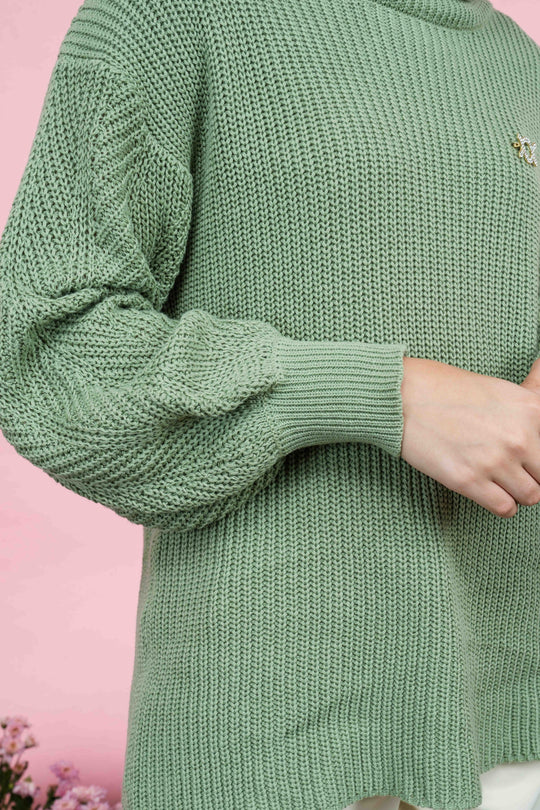 Eloise Knit (Minor) Copper Green - Wearing Klamby