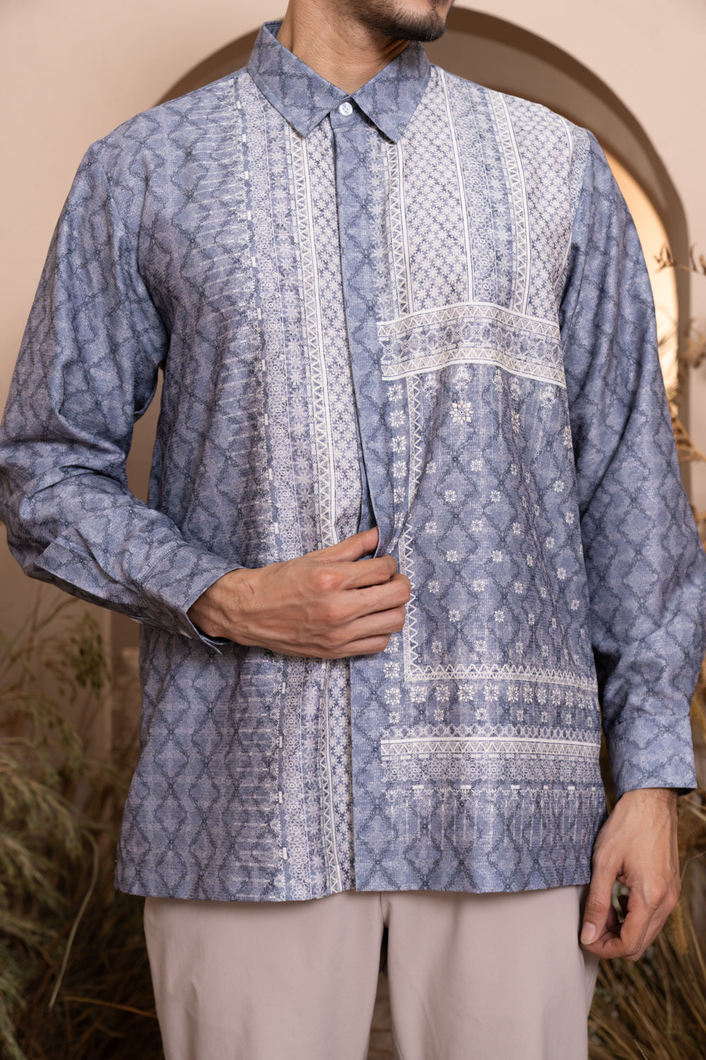 Mariri Long Shirt Men (Minor) Indigo Charcoal