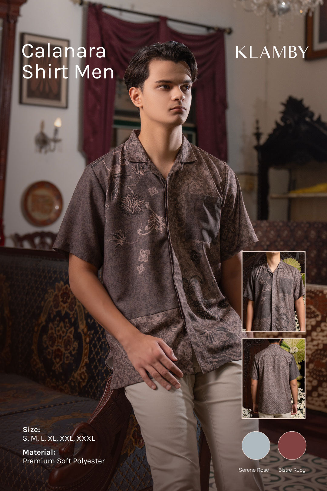 Calanara Shirt Men Bistre Ruby