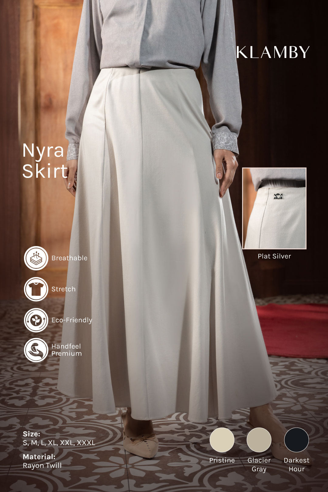 Nyra Skirt Glacier Gray