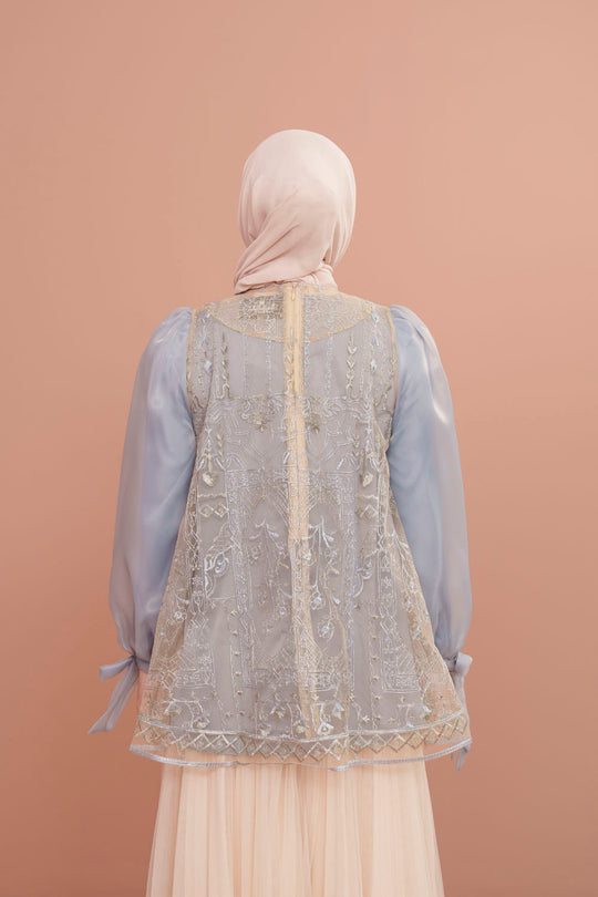 Lea Blouse Set Stone Blue