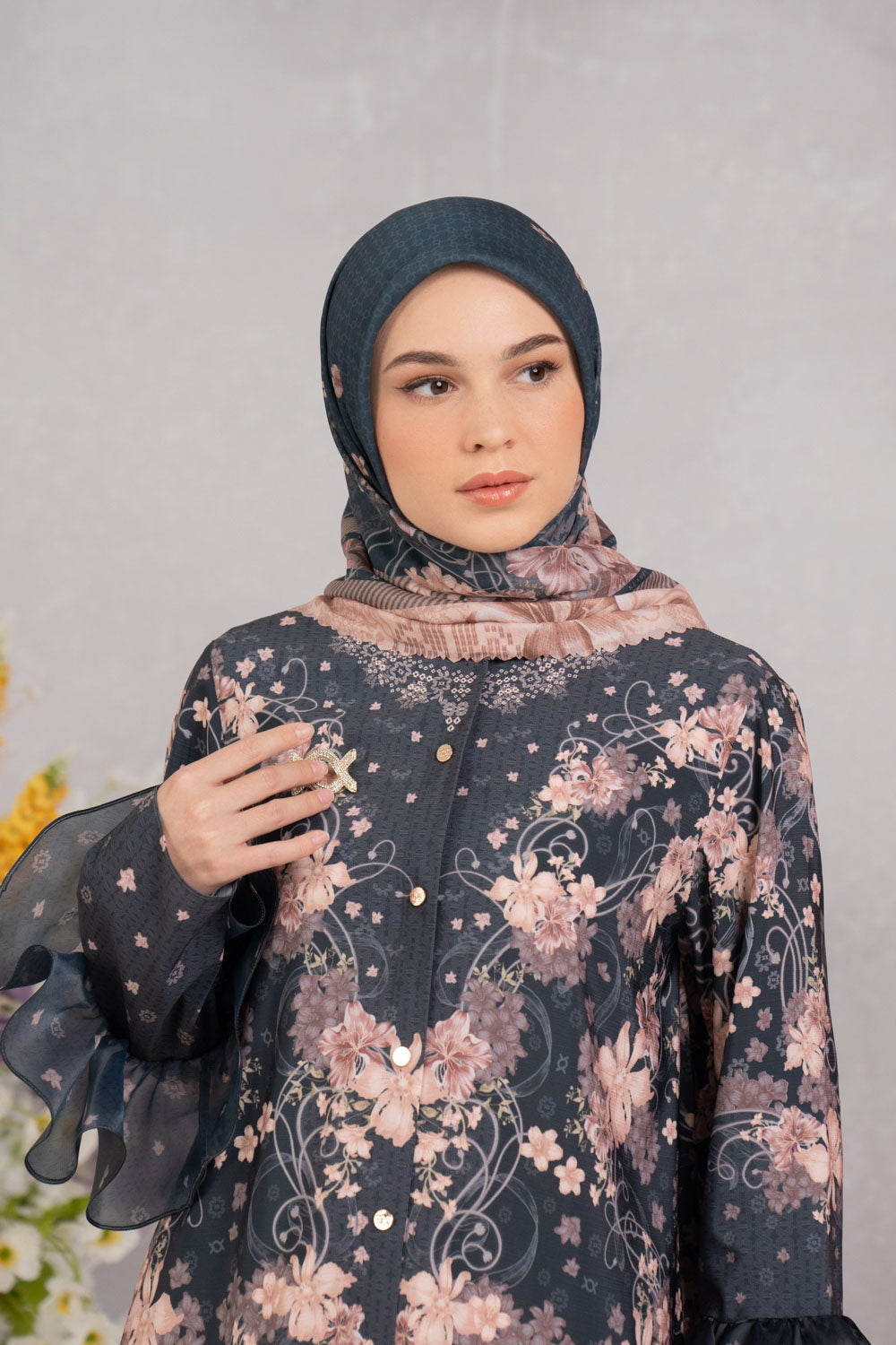 Lathika Dress & Scarf Set Twilight Dawn