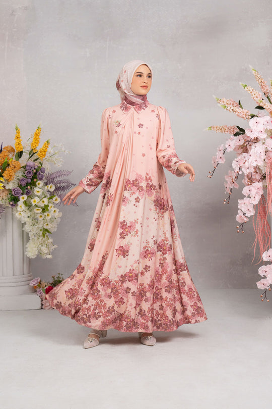 Lathika Dress & Scarf Set Strawberry Cake