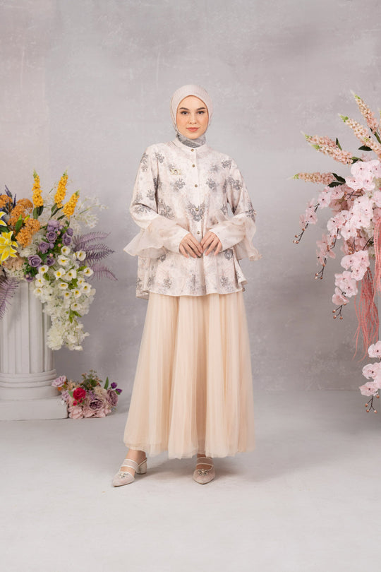 Lathika Shirt & Scarf Set Creamy Dust