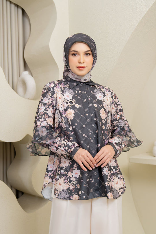 Sikka Shirt & Scarf Set Black Onyx