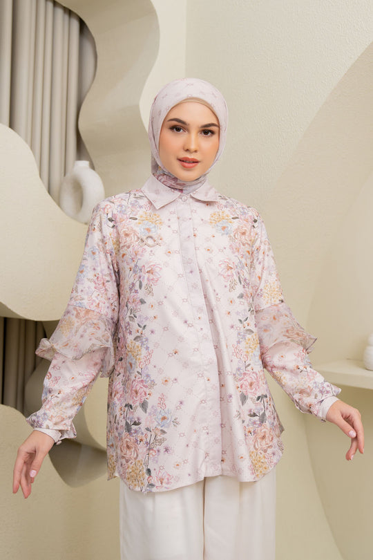 Sikka Shirt & Scarf Set Rose Quartz