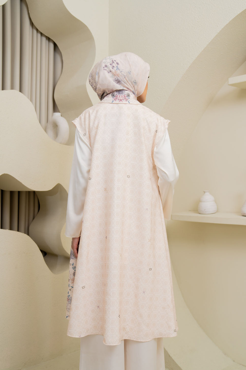 Muraya Outer & Scarf Set Ivory Moss