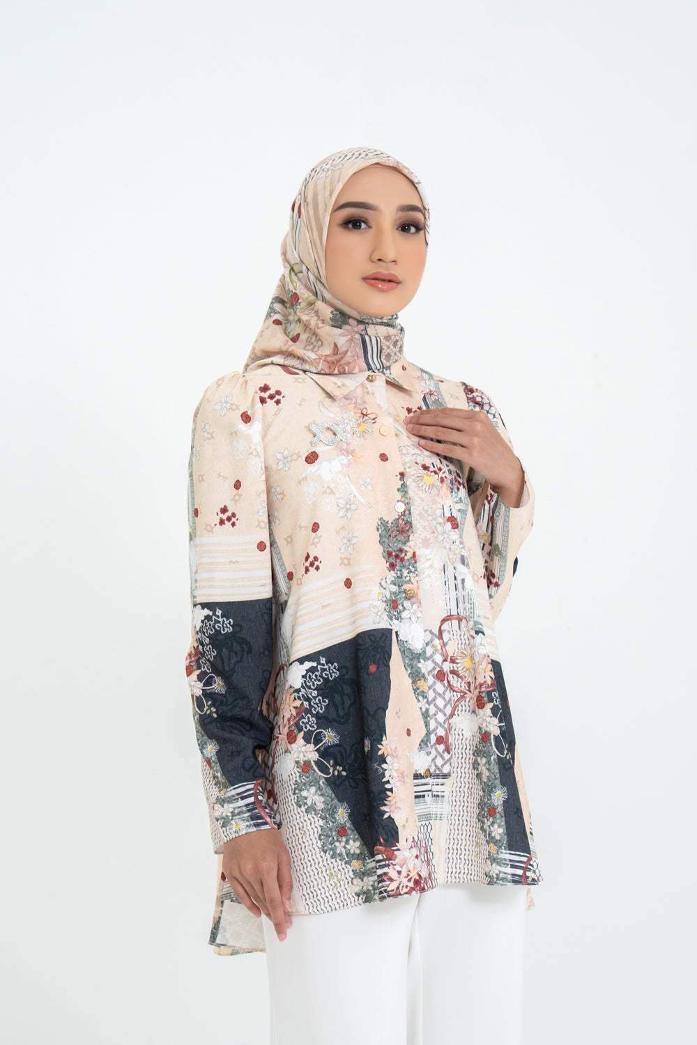 Zeya Shirt & Scarf Set Clay Play