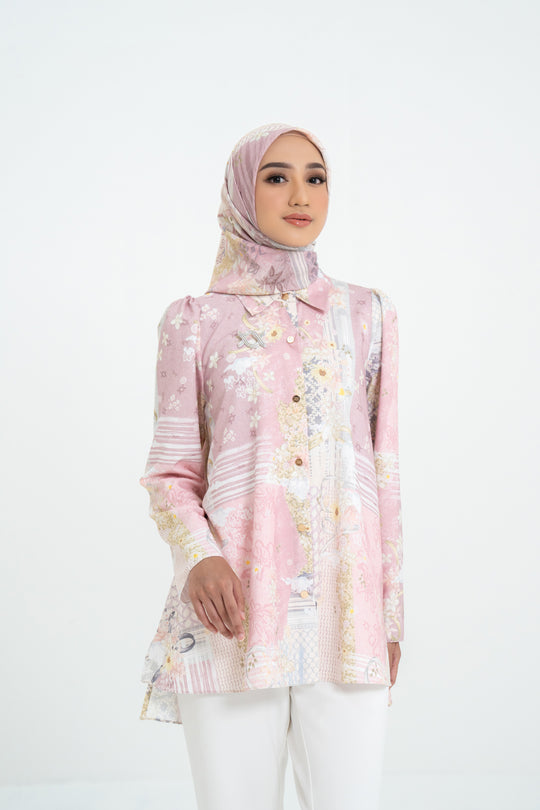 Zeya Shirt & Scarf Set Sweet Chalk