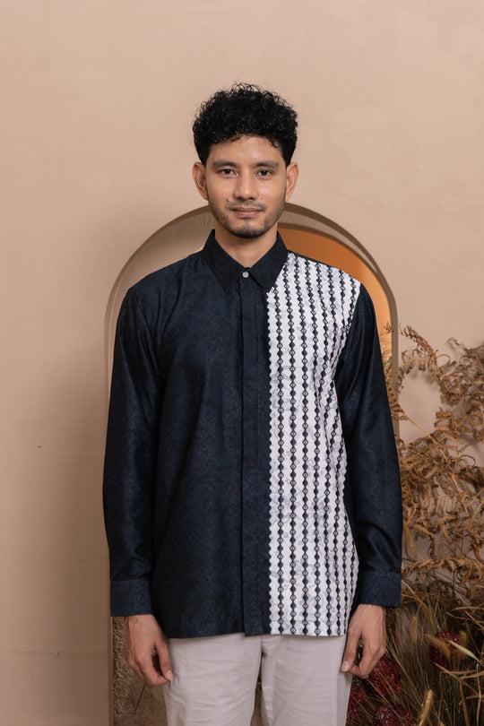 Semantik Long Shirt Men Raven Light