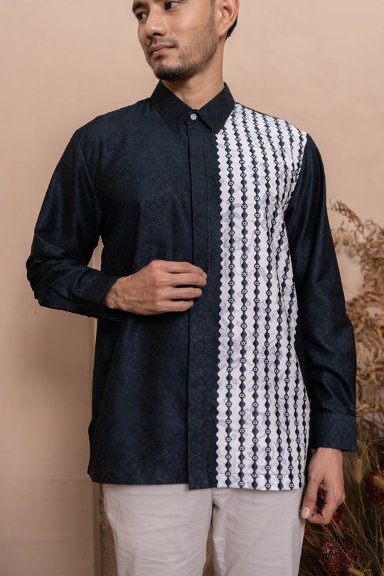 Semantik Long Shirt Men Raven Light