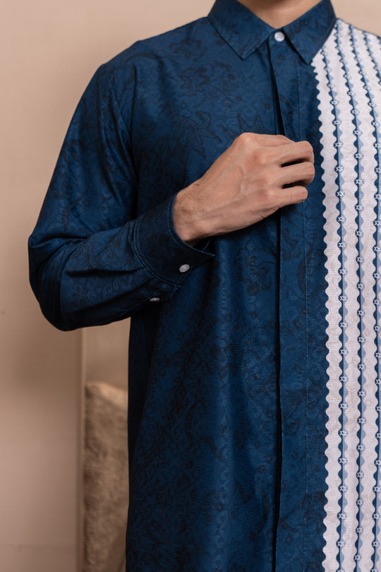 Semantik Long Shirt Men Ancient Blue