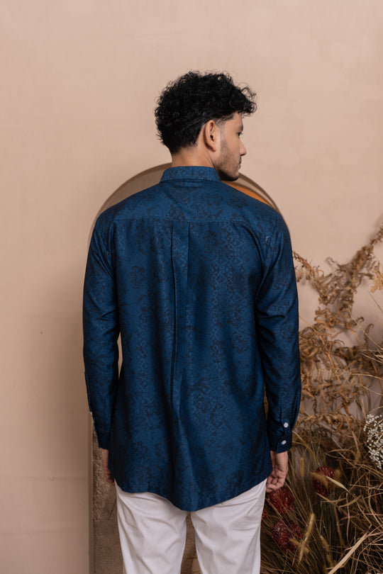 Semantik Long Shirt Men Ancient Blue