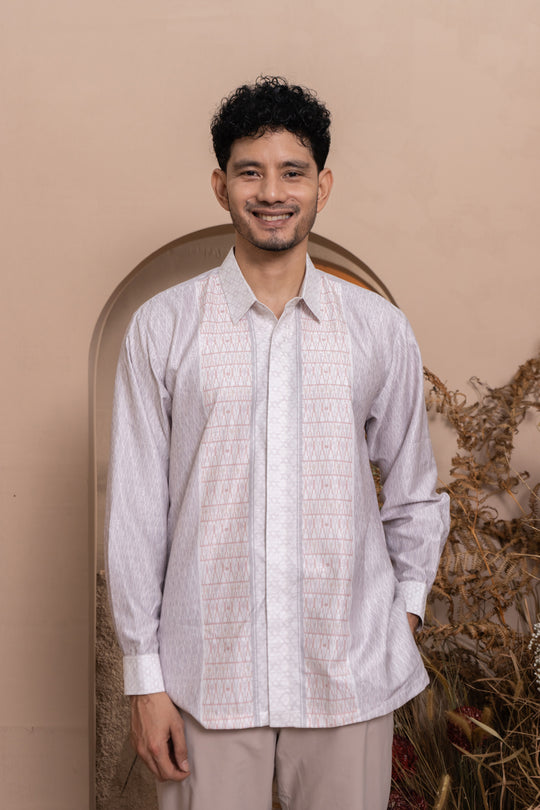 Pre Order - Bentalaya Long Shirt Men Bright Powder