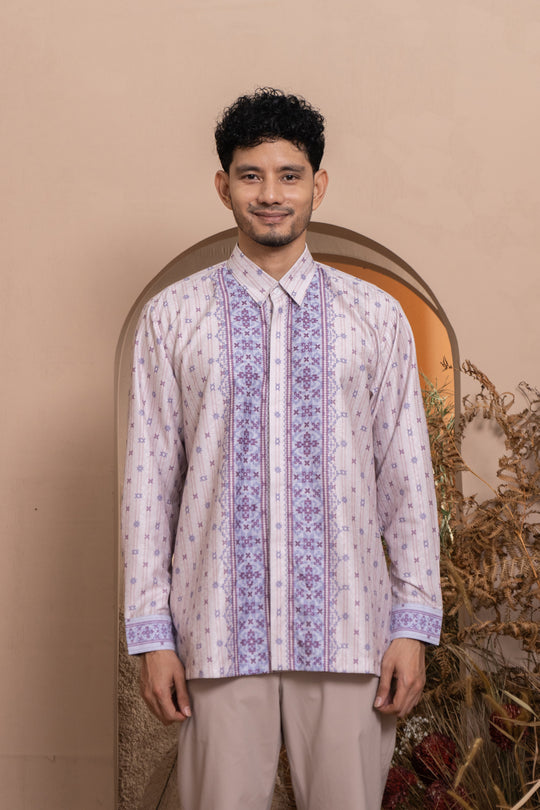 Pre Order - Kalola Long Shirt Men Lilac Hint