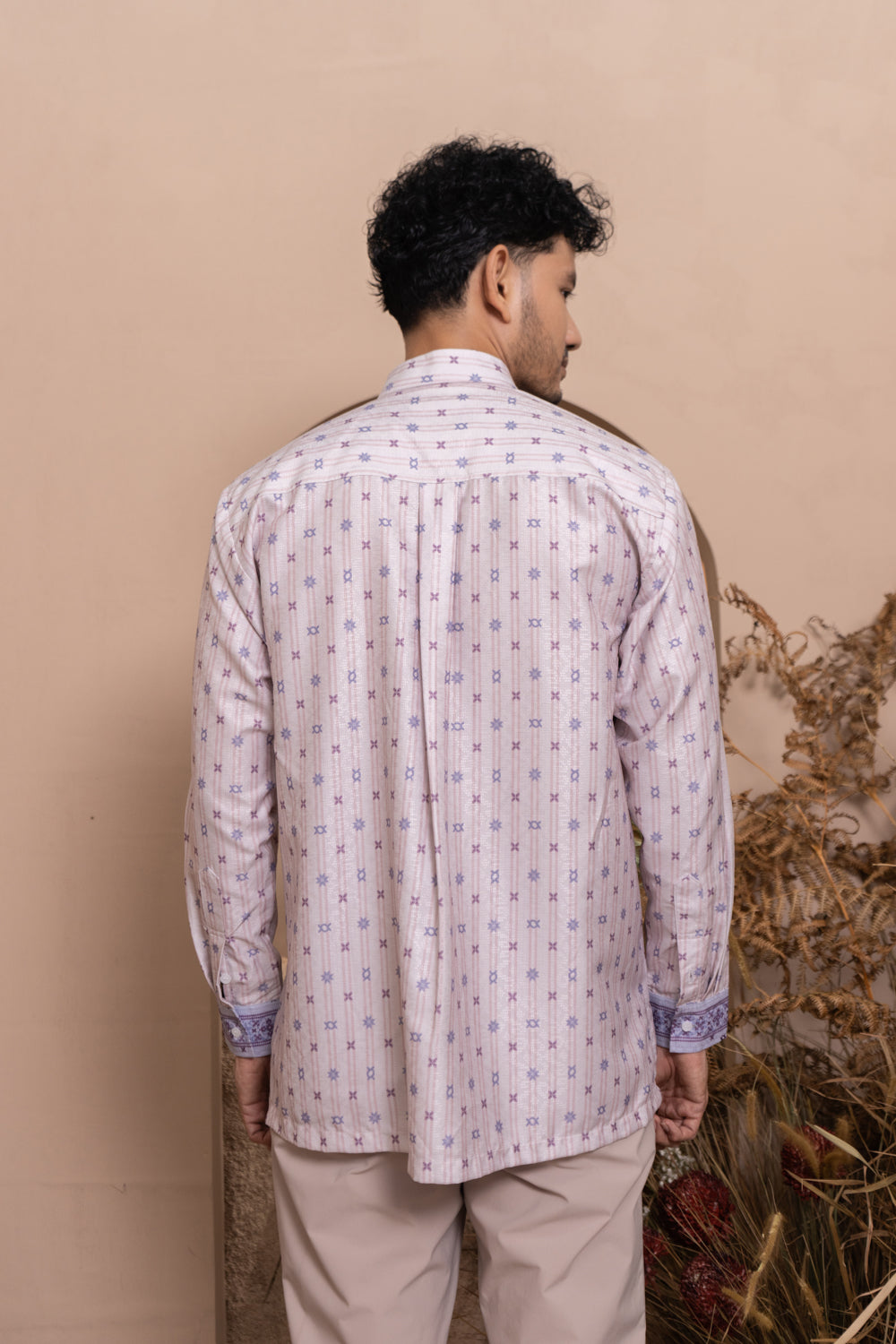 Pre Order - Kalola Long Shirt Men Lilac Hint