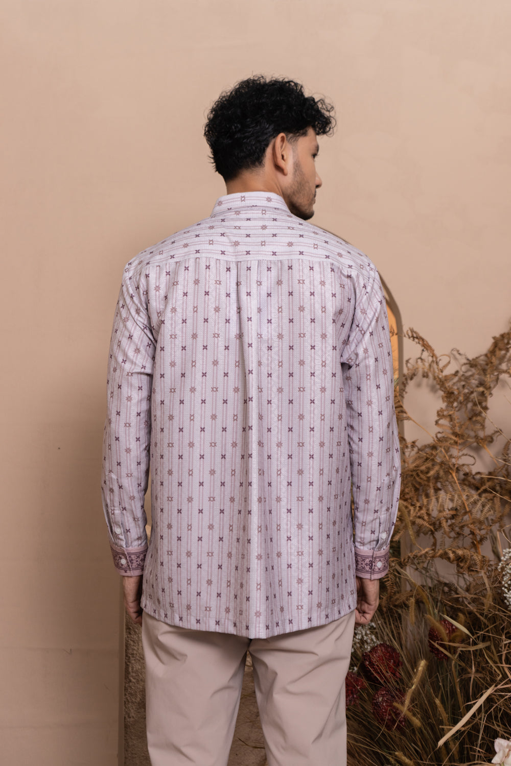 Pre Order - Kalola Long Shirt Men Peach Whip