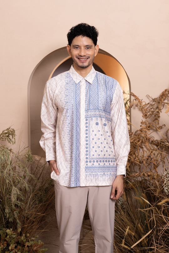 Pre Order - Mariri Long Shirt Men Serene Azure