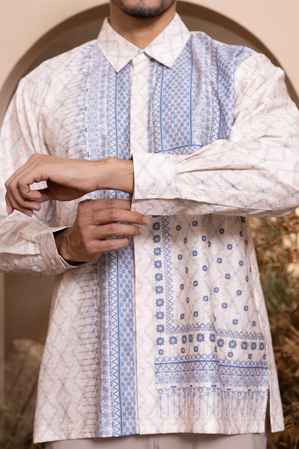 Pre Order - Mariri Long Shirt Men Serene Azure