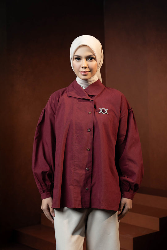 Aralia Shirt (Minor) Red Plum