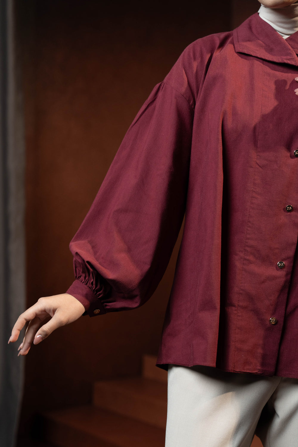 Aralia Shirt (Minor) Red Plum