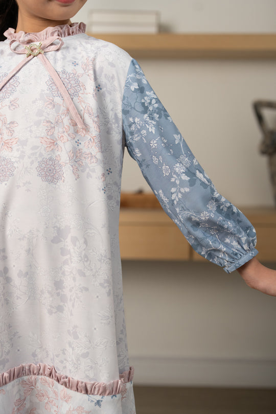 Siara Dress Girl Silk Grey