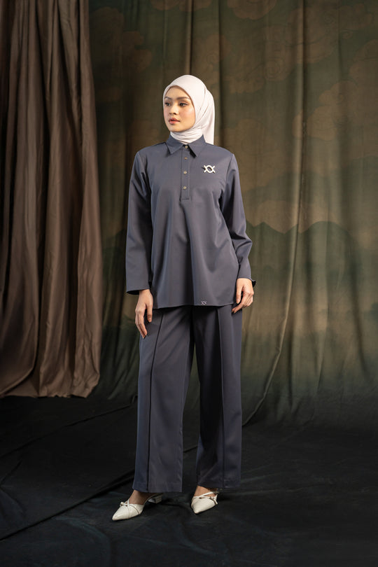 Caroline Blouse Charcoal