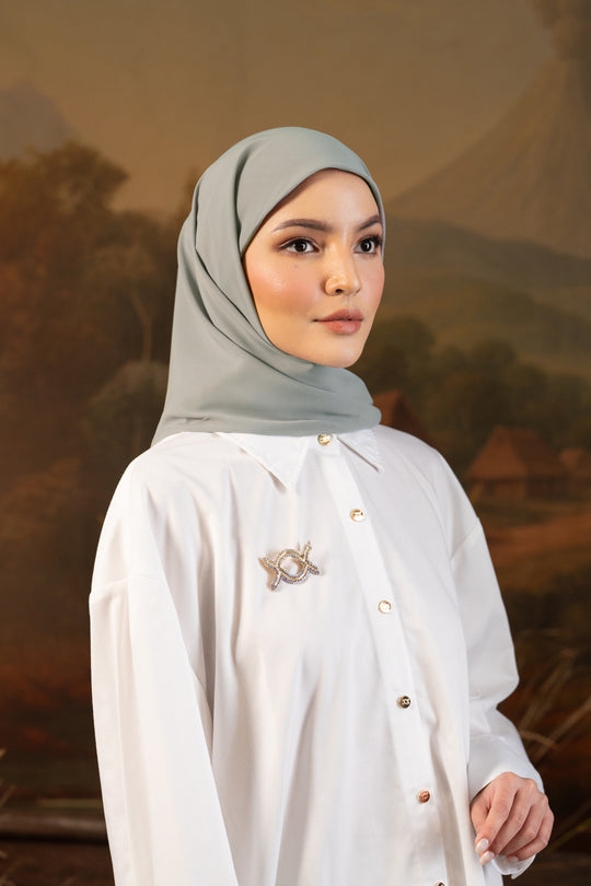 Shaira Square Hijab Instan Aloe Grey
