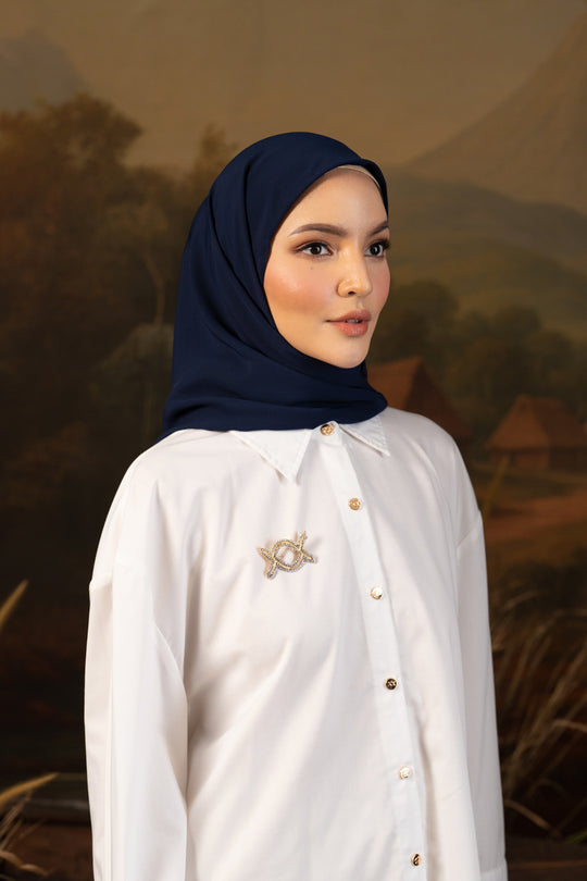 Shaira Square Hijab Instan Midnight Indigo