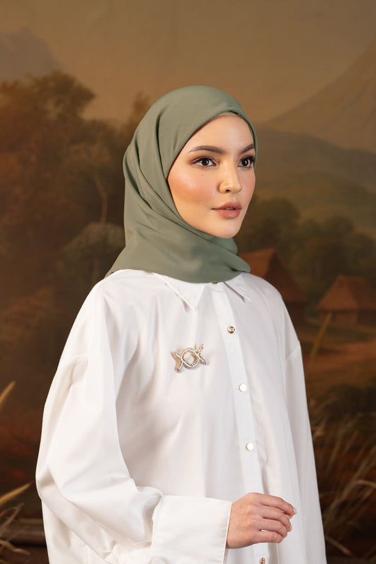 Shaira Square Hijab Instan Olive Branch