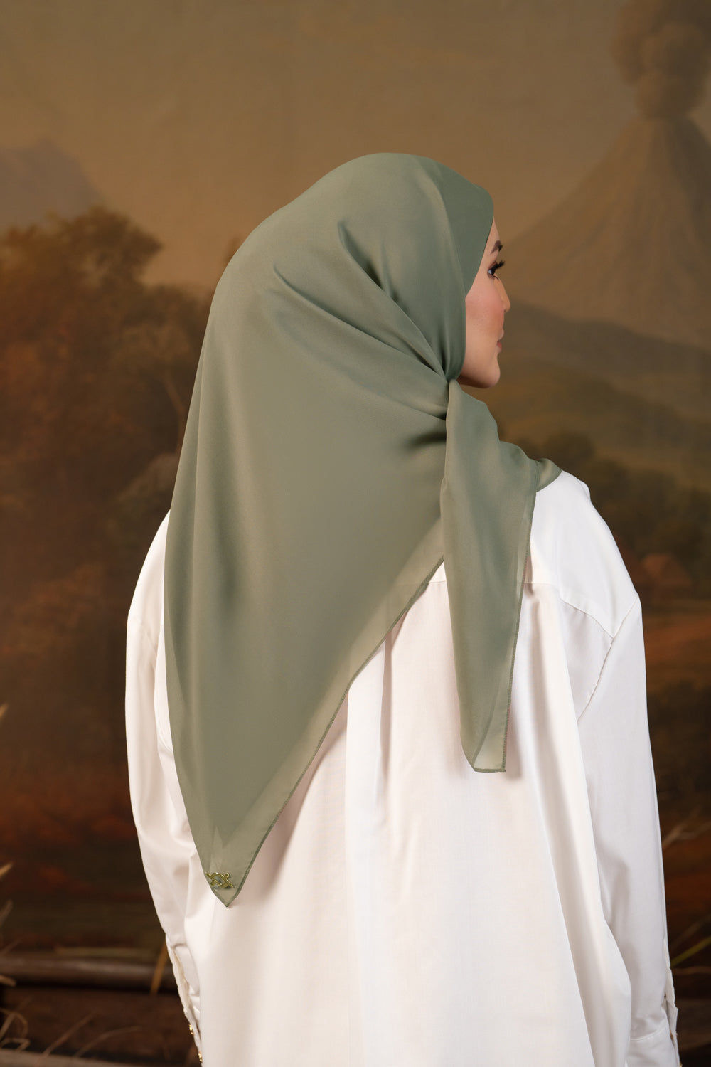 Shaira Square Hijab Instan Olive Branch