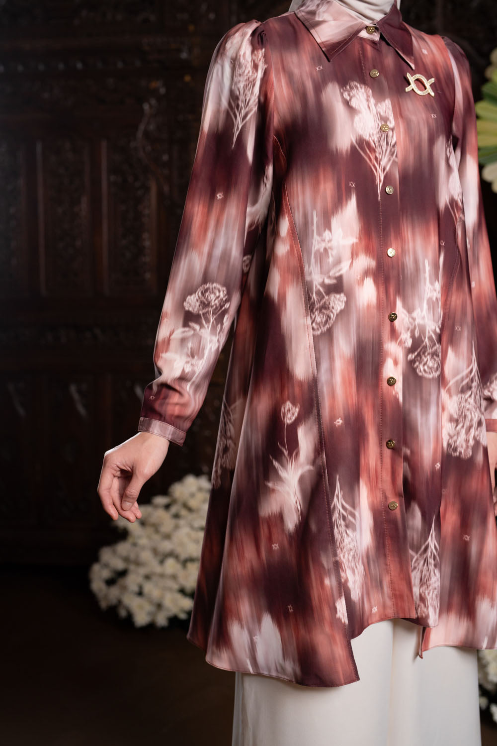 Selara Tunic Dark Crimson