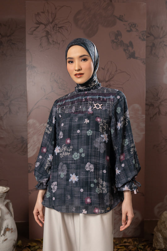 Sasmaya Blouse Midnight Charcoal