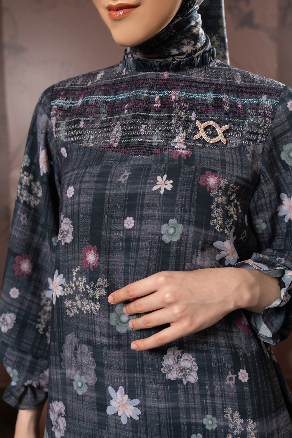 Sasmaya Blouse Midnight Charcoal