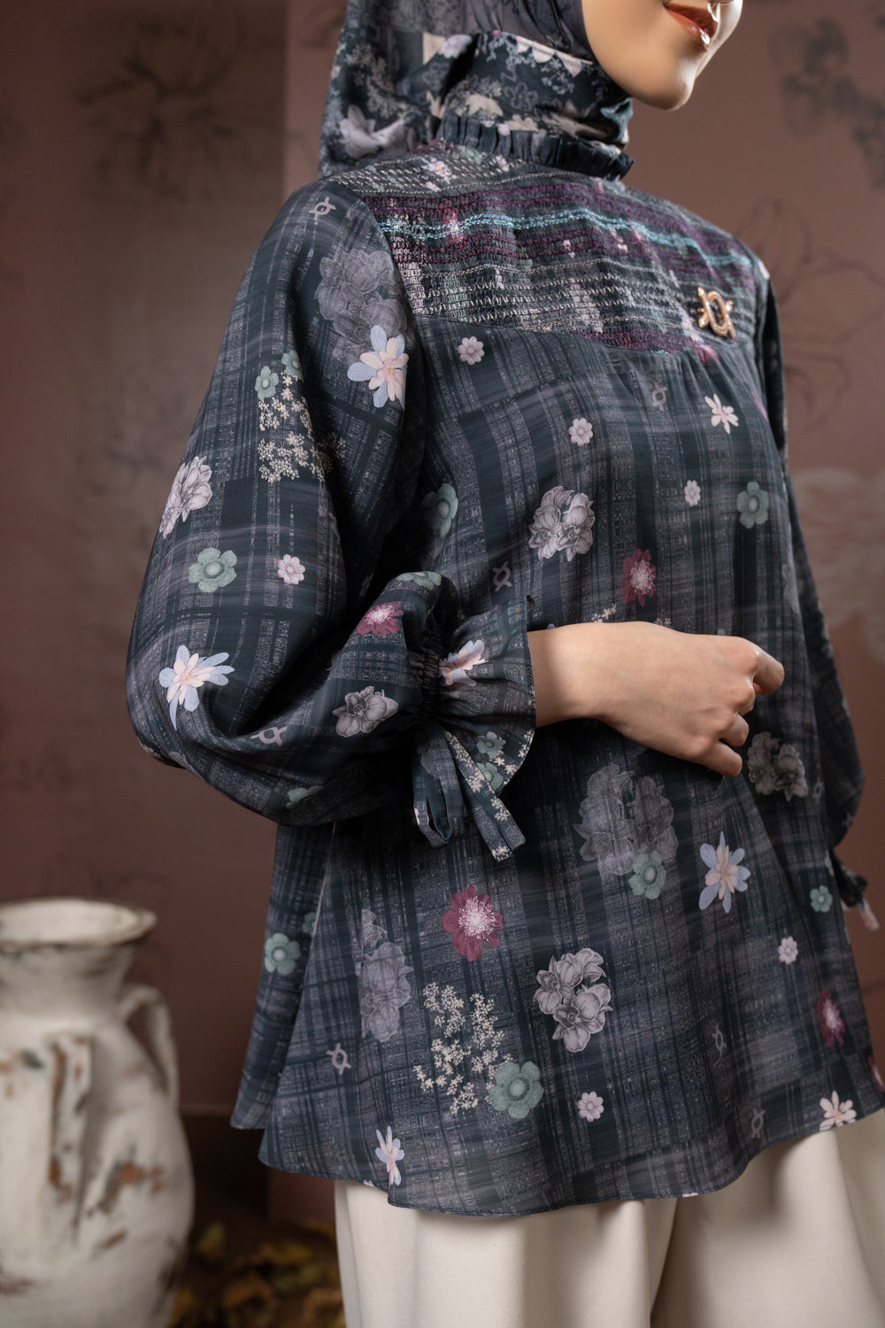 Sasmaya Blouse Midnight Charcoal