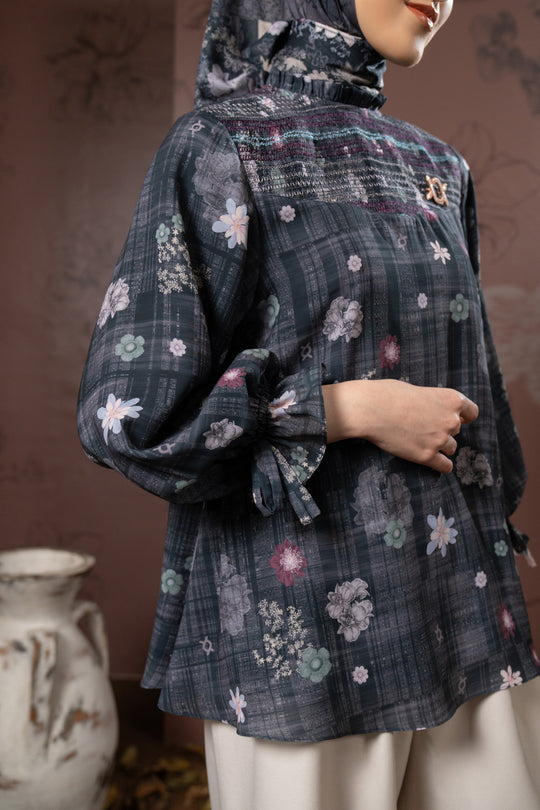 Sasmaya Blouse Midnight Charcoal