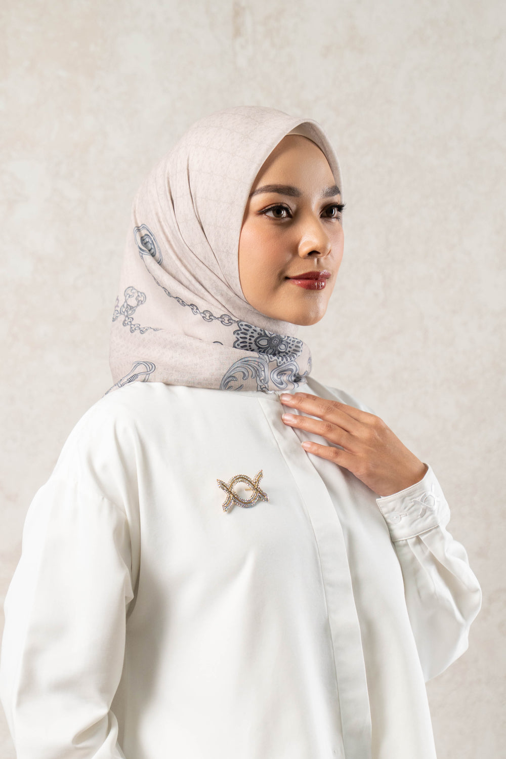 Dyahna Scarf Vanilla Wool