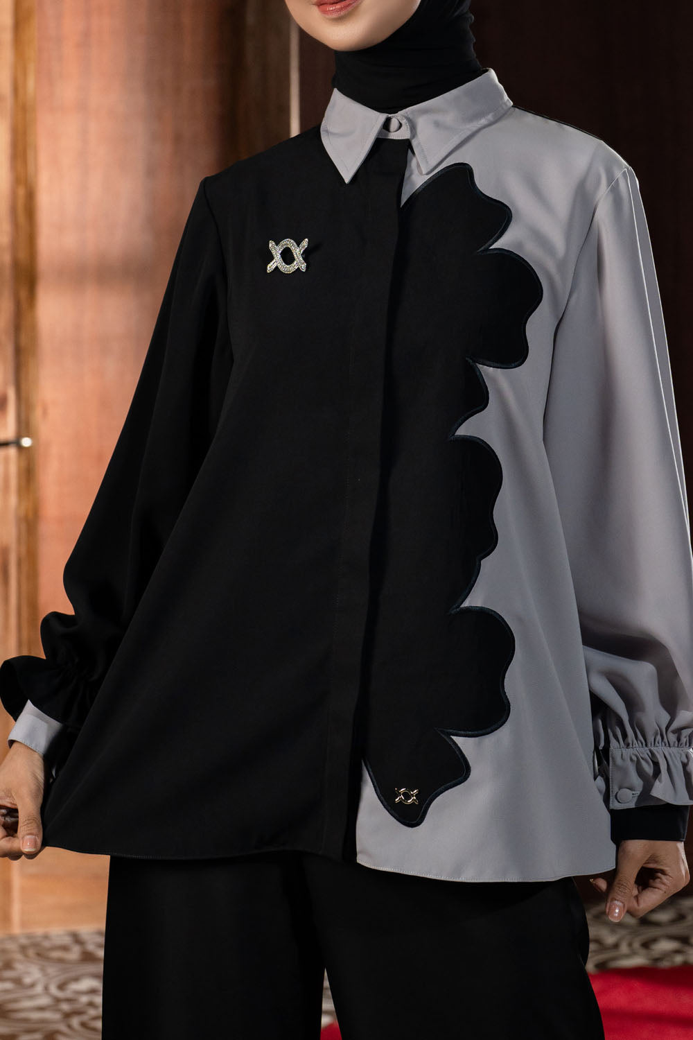 Lunetha Shirt  Black Alloy