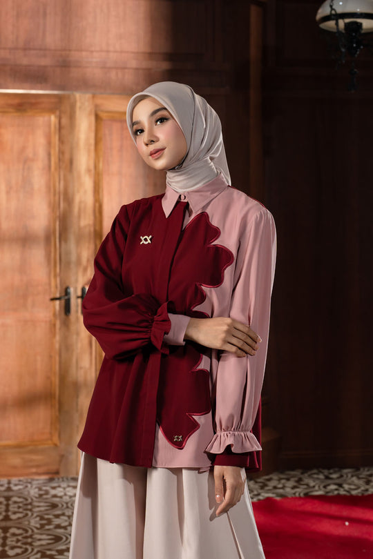 Lunetha Shirt  Merlot Blush