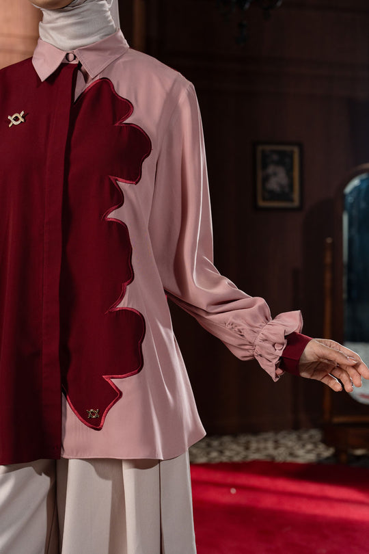 Lunetha Shirt  Merlot Blush