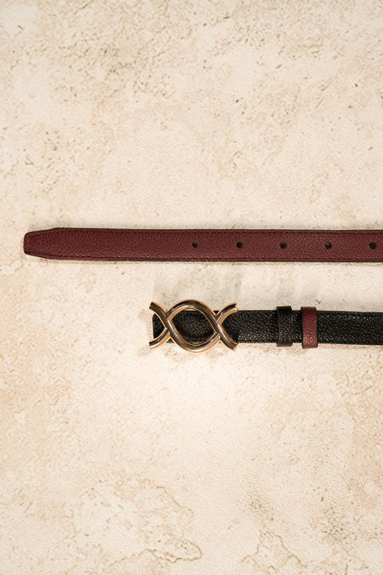 Monogram Mini Belt Black-Wine
