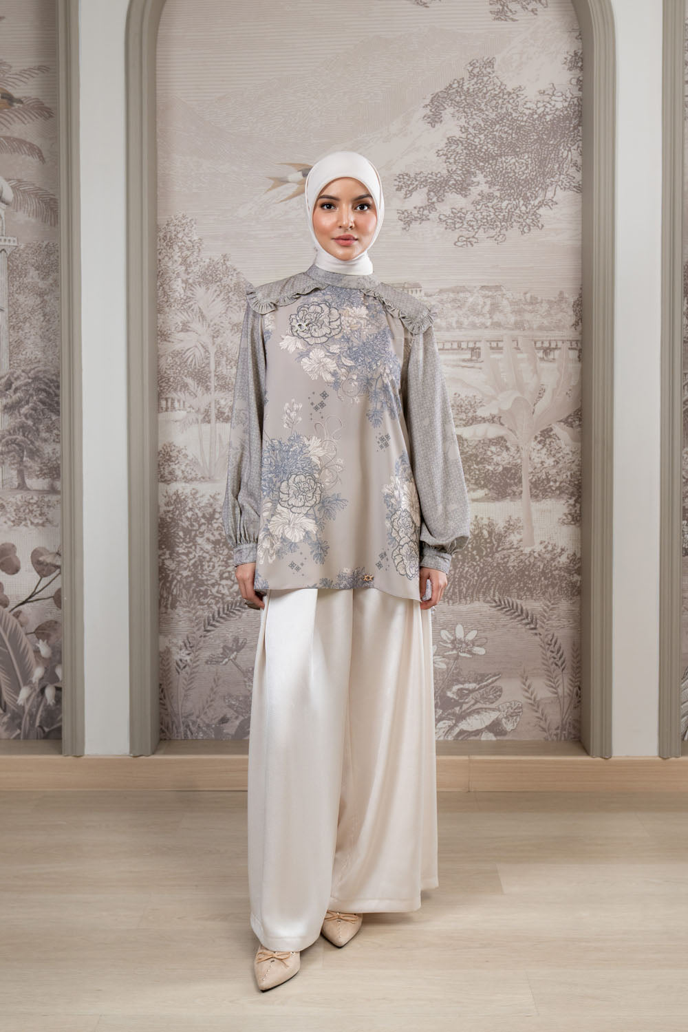 Seluna Blouse Abu Kelabu