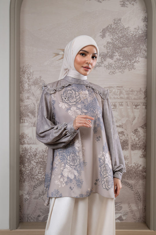 Seluna Blouse Abu Kelabu