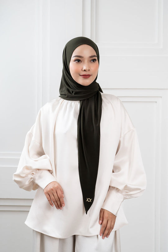 Enora Instant Hijab Hijau Meranti
