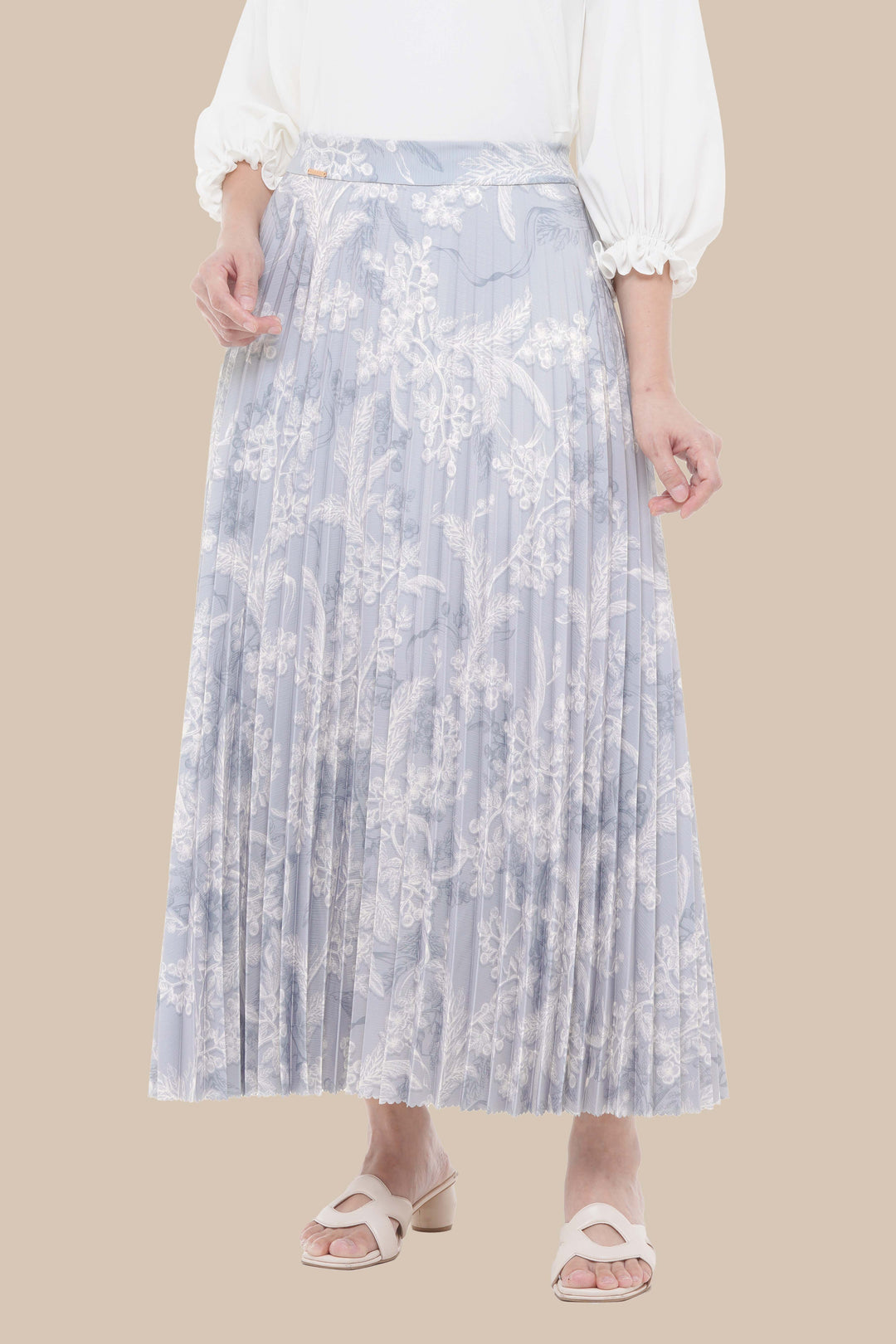 Ruby Pleated Skirt (Minor) Ocean Mist - Wearing Klamby